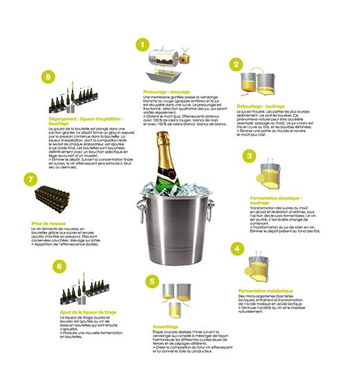 Schéma d'élaboration des vins effervescents